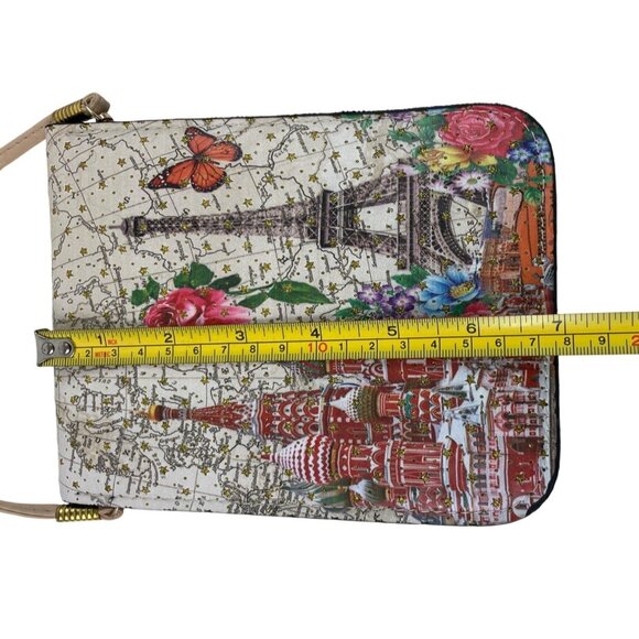 Paris & Moscow Map Print Crossbody Bag With Eiffel Tower & St. Basil's Cathedral - Picture 10 of 11